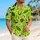 Neon Lime Patchwork Monster Faces for Halloween Theme Park Nights and Costume Parties Hawaiian Shirt - 6
