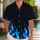 Electric Blue Flame Border For Halloween Cosplay And Theme Park Adventure Lovers Hawaiian Shirt - 1