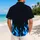 Electric Blue Flame Border For Halloween Cosplay And Theme Park Adventure Lovers Hawaiian Shirt - 2