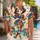 Whimsical Jester Girl Circus Art for Birthday Parties and Sunny Island Getaways Hawaiian Shirt - 1