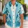 Teal Tropical Tuxedo Lapels And Bow Tie For Resort Parties And Halloween Celebrations Hawaiian Shirt - 1
