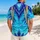 Blue Ocean Feathers and Braided Ropes for Tropical Halloween Cosplay Adventures Hawaiian Shirt - 2