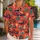 Red Racing Cars and Tropical Palms for Sunny Island Getaways, Beach Days and Vacations Hawaiian Shirt - 1