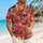 Red Racing Cars and Tropical Palms for Sunny Island Getaways, Beach Days and Vacations Hawaiian Shirt - 6