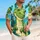 Green Toy Dinosaur Costume for Halloween Parties and Playful Island Getaways Hawaiian Shirt - 6