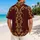 Burgundy Gold Baroque Scrollwork Pinstripe Style for Halloween Cosplay and Costume Events Hawaiian Shirt - 2