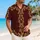 Burgundy Gold Baroque Scrollwork Pinstripe Style for Halloween Cosplay and Costume Events Hawaiian Shirt - 6