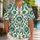 Teal Gold Nordic Folk Ornaments for Couples’ Halloween Cosplay and Autumn Getaways Hawaiian Shirt - 1