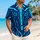 Neon Cyan Circuit Armor Futuristic Gaming Style for Halloween and Arcade Fans Hawaiian Shirt - 6