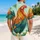 Orange And Teal Tropical Rooster For Halloween Costume Parties And Island Getaways Hawaiian Shirt - 2