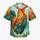 Orange And Teal Tropical Rooster For Halloween Costume Parties And Island Getaways Hawaiian Shirt - 7
