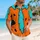 Orange Caveperson Costume Look for Halloween Parties and Retro Island Getaways Hawaiian Shirt - 6
