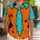 Orange Caveperson Costume Look for Halloween Parties and Retro Island Getaways Hawaiian Shirt - 1