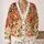 Vintage Watercolor Orange Wildflowers for Cozy Autumn Layering and Everyday Bohemian Style All-over Print Knitted Cardigan - 2