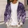 Purple Bat Moon Night Sky for Halloween Parties and Cozy Autumn Outings and Gifts for Women All-over Print Knitted Cardigan - 5