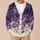 Purple Bat Moon Night Sky for Halloween Parties and Cozy Autumn Outings and Gifts for Women All-over Print Knitted Cardigan - 6