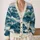 Roiling Ocean Waves for Coastal Getaways and Relaxed Everyday Seaside Layering All-over Print Knitted Cardigan - 2