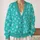 Turquoise Snowflake Winter Style For Cozy Everyday Layering And Festive Outings All-over Print Knitted Cardigan - 2