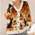 Halloween Cats and Pumpkins for Cozy Autumn Nights and Festive Fall Outings for Women All-over Print Knitted Cardigan - 4