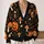 Halloween Pumpkins, Bats and Mushrooms for Spooky Autumn Celebrations and Cozy Fall Nights All-over Print Knitted Cardigan - 2