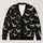 Silver Bats and Stars for Spooky Autumn Evenings, Everyday Gothic Style for Women All-over Print Knitted Cardigan - 1