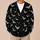 Silver Bats and Stars for Spooky Autumn Evenings, Everyday Gothic Style for Women All-over Print Knitted Cardigan - 6