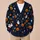 Halloween Pumpkins, Black Cats and Ghosts for Cozy Autumn Festivities and Parties All-over Print Knitted Cardigan - 6