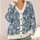 Vintage Blue And Ivory Wildflowers For Cozy Fall Layering And Everyday Wear All-over Print Knitted Cardigan - 4