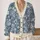 Vintage Blue And Ivory Wildflowers For Cozy Fall Layering And Everyday Wear All-over Print Knitted Cardigan - 2