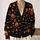 Black Cats, Pumpkins and Maple Leaves for Spooky Autumn Halloween Style All-over Print Knitted Cardigan - 2