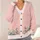 Blue Rose Lace and Blush Color Blocking for Romantic Everyday Layering and Vintage Style All-over Print Knitted Cardigan - 4