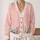 Blue Rose Lace and Blush Color Blocking for Romantic Everyday Layering and Vintage Style All-over Print Knitted Cardigan - 2