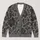 Gray Black Floral Jacquard Motifs for Cozy Autumn Layering and Vintage Everyday Style All-over Print Knitted Cardigan - 1