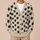 Black Cat Faces on Warm Beige for Cozy Autumn Days and Everyday Feline-Lover Style All-over Print Knitted Cardigan - 6