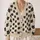 Black Cat Faces on Warm Beige for Cozy Autumn Days and Everyday Feline-Lover Style All-over Print Knitted Cardigan - 2