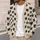 Black Cat Faces on Warm Beige for Cozy Autumn Days and Everyday Feline-Lover Style All-over Print Knitted Cardigan - 5