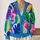 Vibrant Pop Art Color-Block Shapes for Creative Everyday Layering and Weekend Style All-over Print Knitted Cardigan - 2