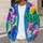 Vibrant Pop Art Color-Block Shapes for Creative Everyday Layering and Weekend Style All-over Print Knitted Cardigan - 5