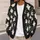 Friendly Ivory Ghosts on Charcoal for Halloween Parties and Cozy Fall Outings All-over Print Knitted Cardigan - 5