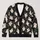 Friendly Ivory Ghosts on Charcoal for Halloween Parties and Cozy Fall Outings All-over Print Knitted Cardigan - 1