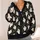 Friendly Ivory Ghosts on Charcoal for Halloween Parties and Cozy Fall Outings All-over Print Knitted Cardigan - 4