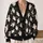 Friendly Ivory Ghosts on Charcoal for Halloween Parties and Cozy Fall Outings All-over Print Knitted Cardigan - 2