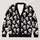 Playful White Skull Motifs for Cozy Autumn Days and Everyday Alternative Style All-over Print Knitted Cardigan - 1