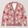 Cute Ghosts and Red-Winged Bats for Cozy Halloween Season Layering All-over Print Knitted Cardigan - 1