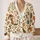Playful Calico Cats and Garden Flowers for Cozy Halloween Autumn Everyday Layering All-over Print Knitted Cardigan - 2