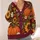 Sunflowers, Daisies & Harvest Pumpkins for Cozy Autumn Outings and Seasonal Layering All-over Print Knitted Cardigan - 4