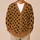 Black Cat Faces on Caramel for Cozy Autumn Outfits and Everyday Layering All-over Print Knitted Cardigan - 6