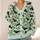 Mint Green Bats And Holly For Cozy Halloween Nights And Wintertime Layering For Women All-over Print Knitted Cardigan - 4