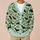 Mint Green Bats And Holly For Cozy Halloween Nights And Wintertime Layering For Women All-over Print Knitted Cardigan - 6