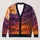 Golden Harvest Moon and Flying Bats for Spooky Autumn Evenings and Halloween Nights All-over Print Knitted Cardigan - 1